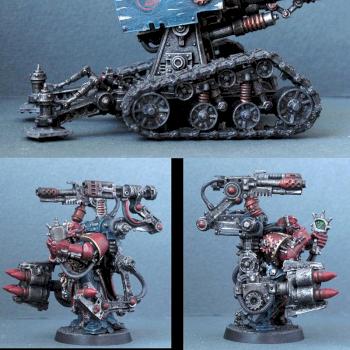 Space Marines Crimson Fists Thunderfire Cannon by filipple