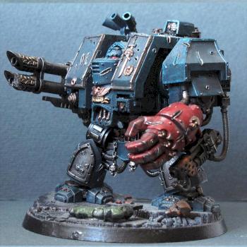 Space Marines Crimson Fists Venerable Dreadnought by filipple
