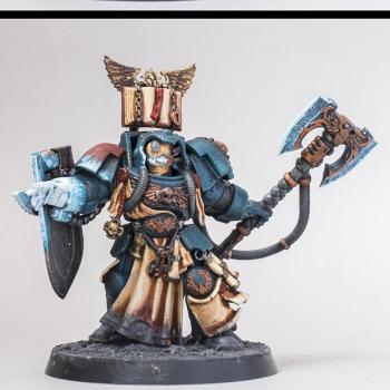 Space Marines Crimson Fists Librarian by filipple