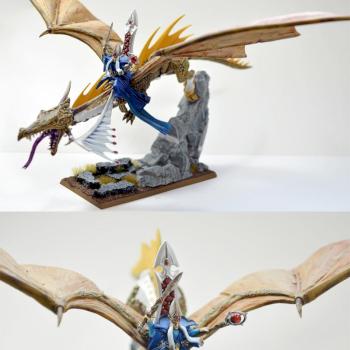 High Elf on Dragon by gamespainter