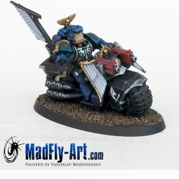 Dark Angels Librarian on bike by MadFlyArtStudio