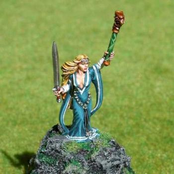 Bretonnian sorceress on a rock by GuillaumeLeCourageux