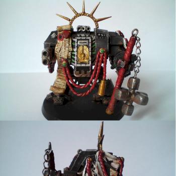 AoBR Dreadnought converted to Black templar venerable by Koniak89
