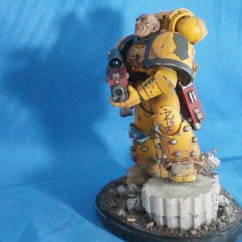 150mm Imperial Fist Captain Lexandro d'Arquebus (side) by BigWill