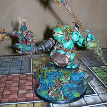 Nurgle. Seigneur sur monture démoniaque by le Druide