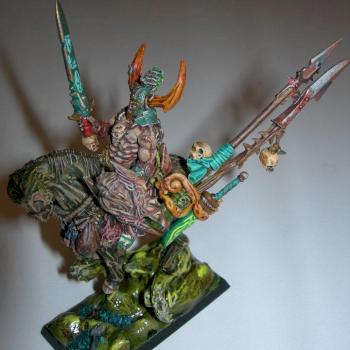 Nurgle. Champion cavalier maraudeur du Chaos by le Druide