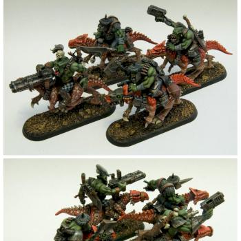 Ork riders on the march by Oreyn