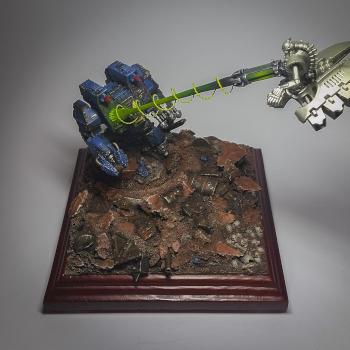 Necron Destroyer attack on Dreadnought by Ziggy
