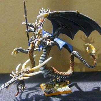 Général dark elfe sur dragon by evildwarf
