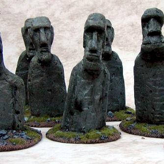Fantasy Easter Island Heads by Temperance