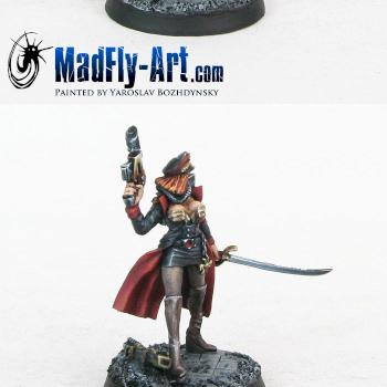 Female Commissar with Laser Pistol by MadFlyArtStudio