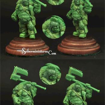 Sci Fi Ogre original green stuff sculpture by Scibor