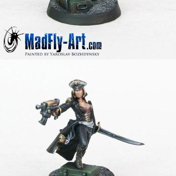 Female Commissar with Gun by MadFlyArtStudio