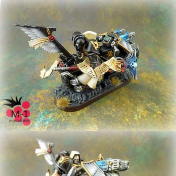 Dark Angels Chaplain on bike by malinek28