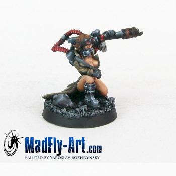 Pin-Up Female with Flamer by MadFlyArtStudio