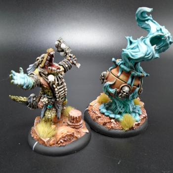 Hordes Painted Minions Unit Gatorman Boil Master & Spirit Cauldron by w013ejb