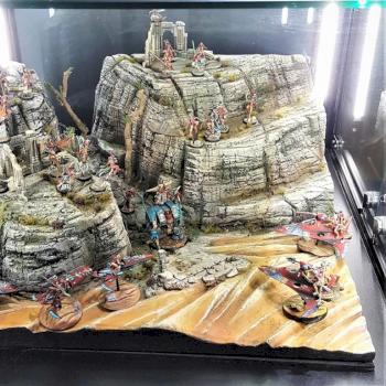 Harlequin and Grey Knight dreadnought diorama by awalker
