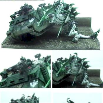 carnifex destroying a tank by tons of crap