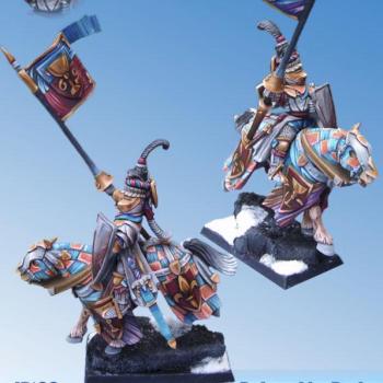 Bretonnia Hero with standar Painted by Rudy (JR) by yahooart