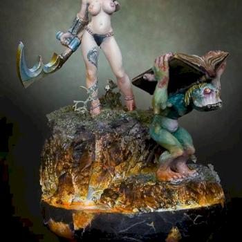 Taxxis - queen of undead with her troll Deth by Ana