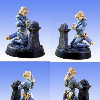 Tiriel, praying Paladin on knees by phael_minis