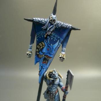 Beastman standard bearer by noctifero