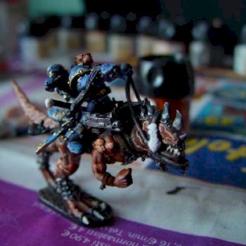 Chaos Liutenant with daemonic steed by s2pid