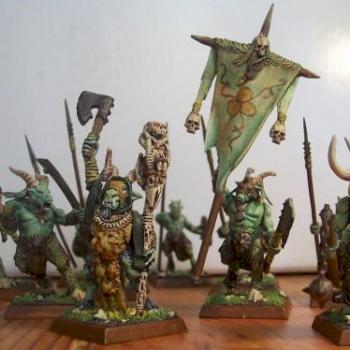 Beast herd (of Nurgle) with Bray-Shaman (also of Nurgle) by squigonastick