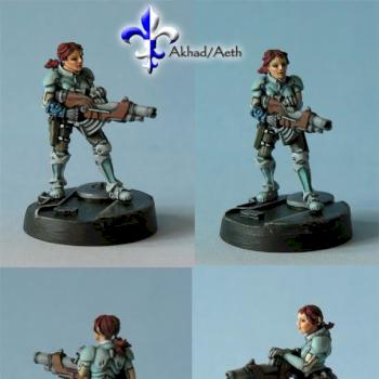 Infinity Pan-Oceania Fuisilier WIP by Akhad
