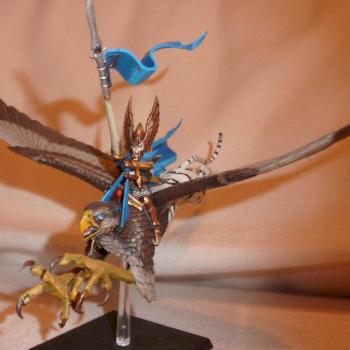 High Elf Prince on Griffon by Ruanae