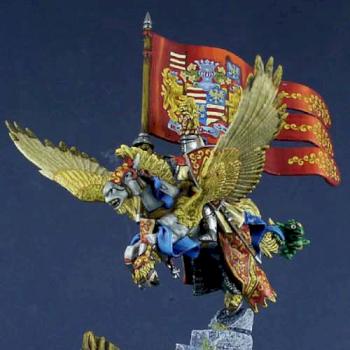 Bretonnia Pegasus Knight with standard by Scibor