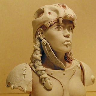 Barbarian Huntress 100 bust by tabanstudio