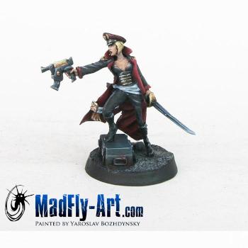 Female Commissar with Gun by MadFlyArtStudio