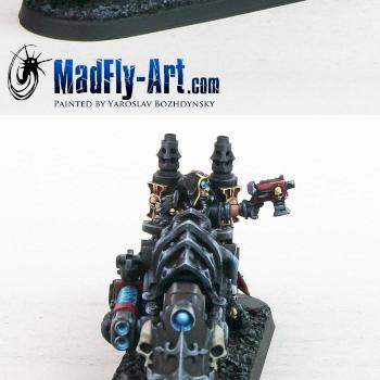 Female Inquisitor with Deathcruiser Bike by MadFlyArtStudio