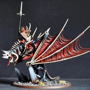 Vampire lord on bone dragon by RogueBrush