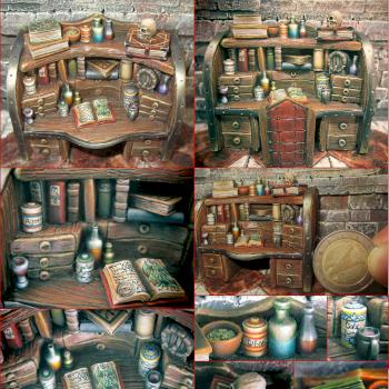 Dark Magister workplace (Tiny Furniture miniatures) by algente