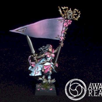 Wood Elves Standard Bearer japanese cherry blossom style by Awaken Realms