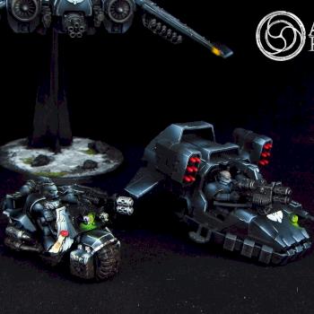 Dark Angels Ravenwing Bike and Land Speeder by Awaken Realms