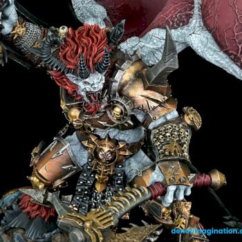 I am Ka'Bandha, Bloodthirster and general of Khorne, blessed is his hate. by DEN of IMAGINATION