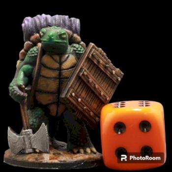 3d printed Dungeons and Dragon Turtle with Ax by superbug983