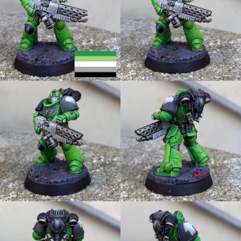 Aromantic pride Space Marine by CerberusXt