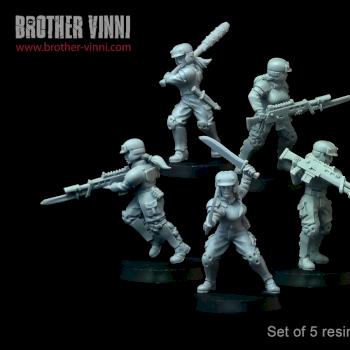 Grimdark Female Soldiers in melee by Brother Vinni