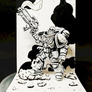 space marine intercessor in Comic style. by Dr hio