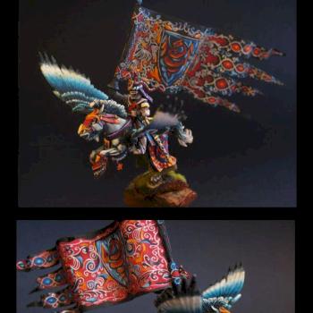Bretonnia Pegasus Knight by edgeofshadow