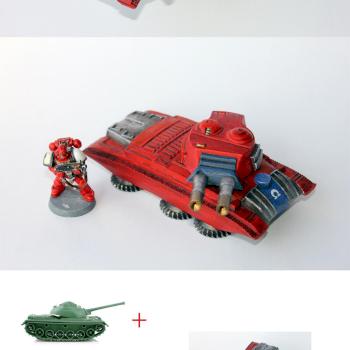 scratch built space marine hovering tank by bachata_latina