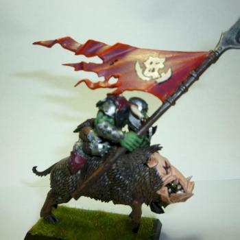 Orc Boar Boyz Standard Bearer by fearsnake1