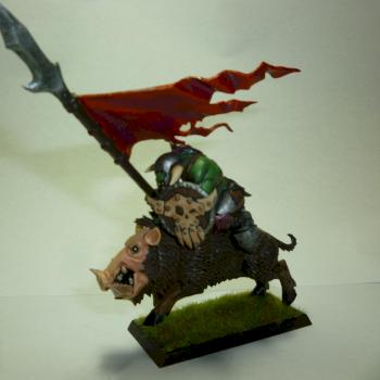 Orc Boar Boyz Standard Bearer by fearsnake1