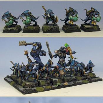 Lizardman Skink and Kroxigor unit by Wappellious