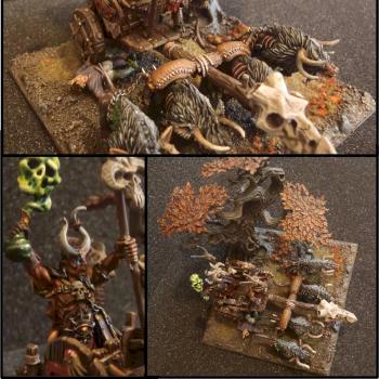 beastmen chaman on Tuskgor Chariot by dantedecryde