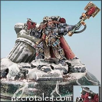 Space Wolf Runepriest's snow base by EArkham